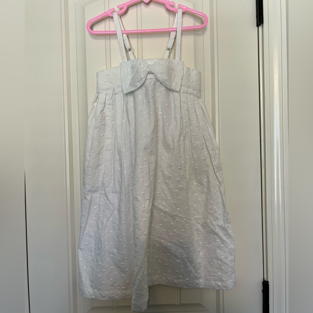 White Swiss dot dress